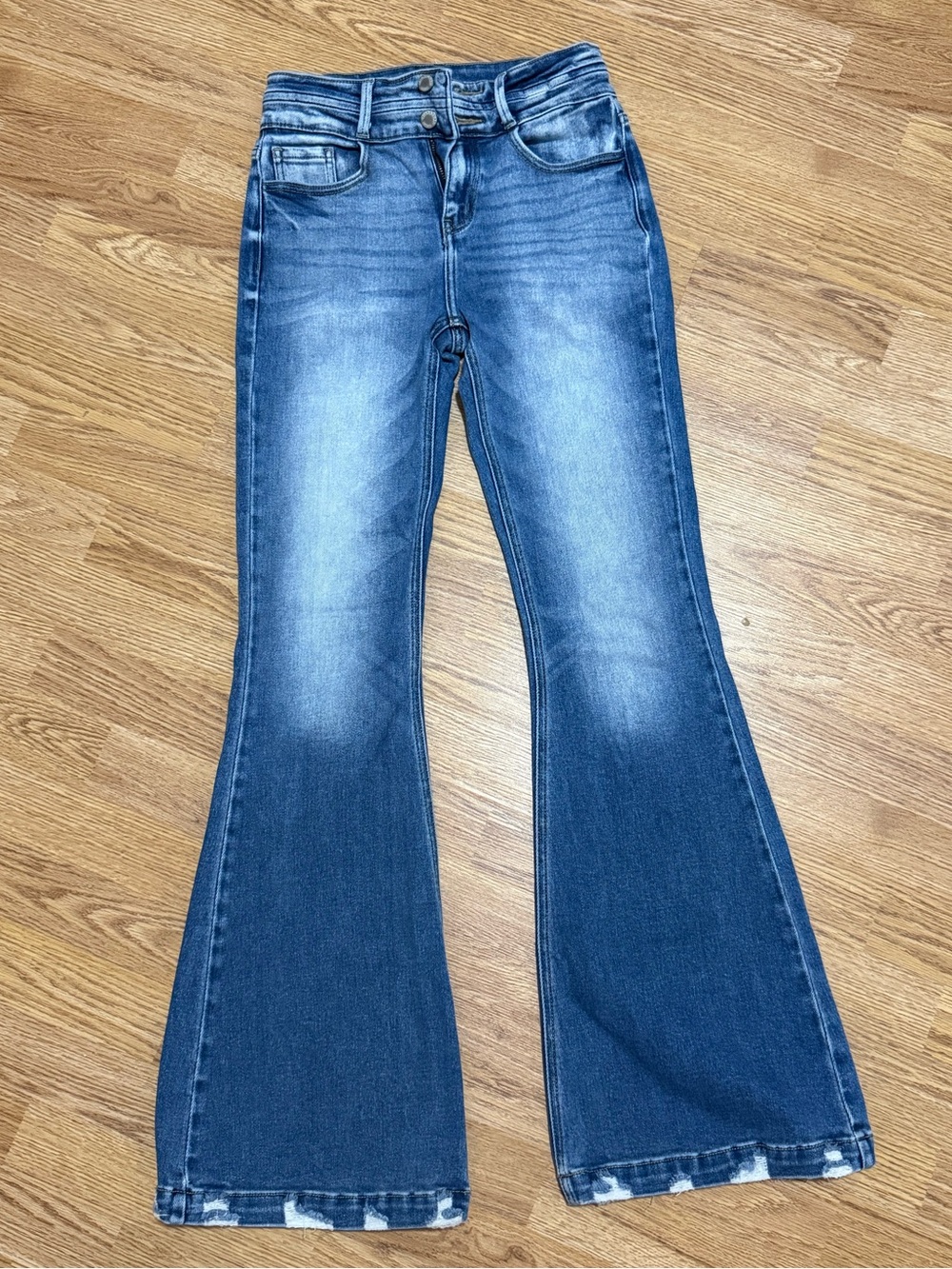 KanCan Medium Blue Flare Jeans with Faded Wash